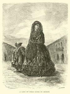 Una dama de Cuzco yendo a la Iglesia de Edouard Riou